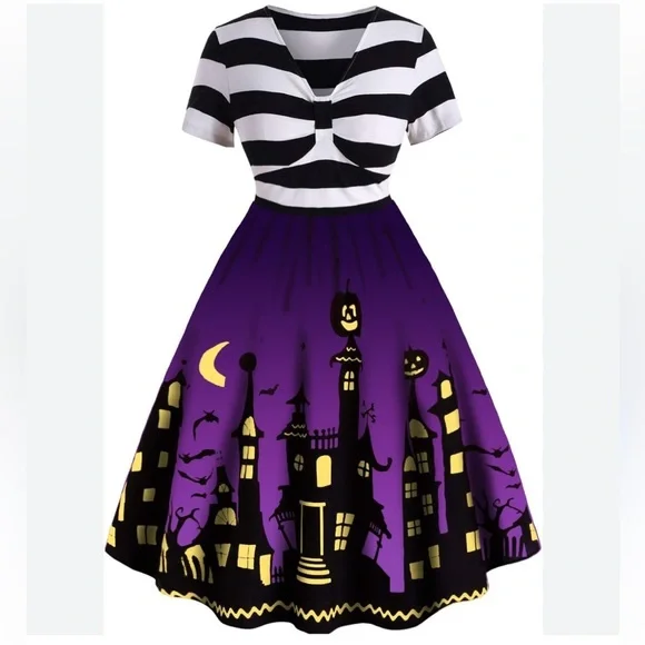 Women's Plus Size Halloween Dress XX-Large Purple goth witch sexy - Picture 1 of 4
